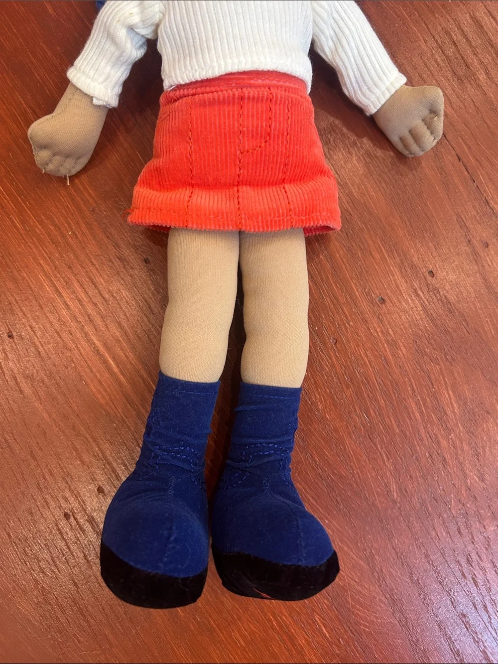 The Children's Place Blue Hair Plush Doll with Orange Skirt and White Top
